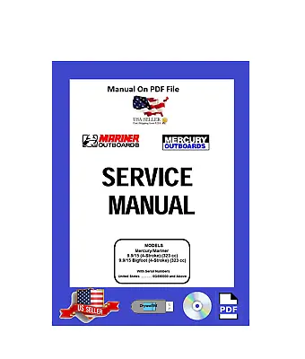 Mercury/Mariner Service Manual 9.9 / 15HP 4 Stroke PDF • $14.95