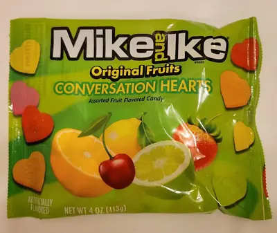 Mike And Ike 4 Oz. CONVERSATION HEARTS Original Fruits Flavored Candy BB 10/2025 • $9