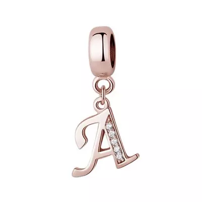 LETTER CHARMS ROSE GOLD S925 Sterling Silver Charms By Charm Heaven A B C D E • $27.95