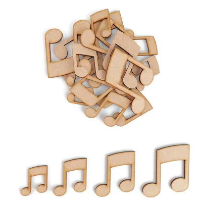 Music Note MDF Craft Shapes Wooden Blank Gift Tags Decoration Embellishment Pack • £2.45