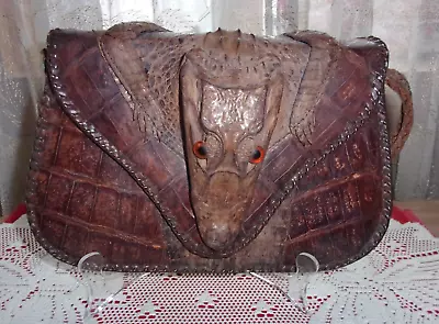 Baby Croc Alligator Head & Body Purse Vintage Mid Century AS IS No Reserve • $19.99