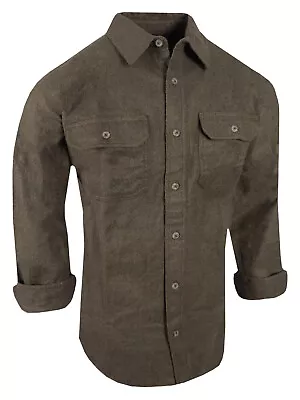 Chamois Shirt Mens Flannel Thick Cotton Rugged Work Button Pen Pocket True Fit • $26.95