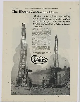 1927 Sanderson Cyclone Drill Co. Ad: Rhoads Contracting For Phila & Reading Coal • $17.76