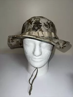 USMC Marine Corps  Field Desert MARPAT Combat Boonie Cover Hat SZ MEDIUM • $13.50