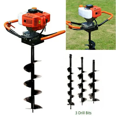 52/71 Cc Gas Powered Post Hole Digger Earth Auger Borer Fence Ground Drill Bits • $95