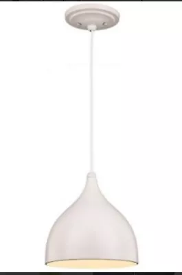 Murray Feiss P1316 Dutch 1 Light Mini Pendant White + Free Luxrite LED Lightbulb • $45