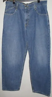 VTG Y2K Levis SilverTab Medium Wash Baggy Fit Tapered Leg Blue Denim Jeans 34x32 • $49.99