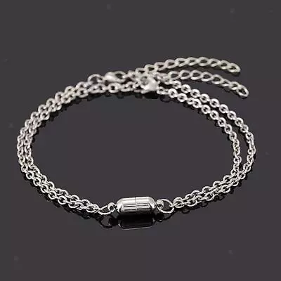 1Pair Lovers Bracelets Minimalist Stainless Steel Attract Couple Bracelet • £3.88