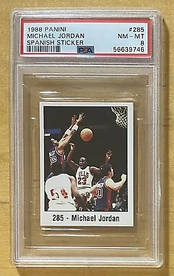 Michael Jordan 1988 Panini Spanish Sticker #285 PSA 8 NM-MT Bulls • $498.29
