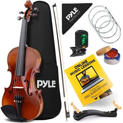 Pyle Plywood Violin Stringed Instrument - Student Grade Violin W/ Accessory Kit • $123.99