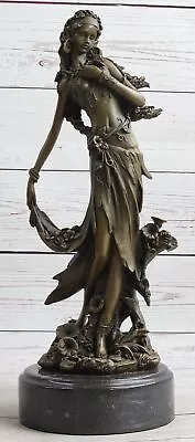 Gaia Earth Mother Nymph Female Figure Bronze Sculpture Statue On Marble Base • $299