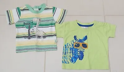 £3.99 • Buy 2 Baby T-shirts Tops Zebra Giraffe Boy Girl Pumpkin Patch Early Days 0-3 Months