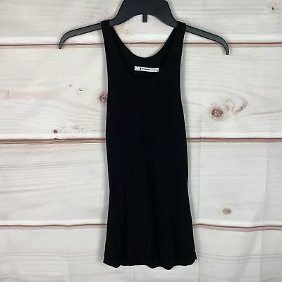 T Alexander Wang Top Womens XS Racerback Tank Black Scoop Neck Sleeveless Knit • $13.99