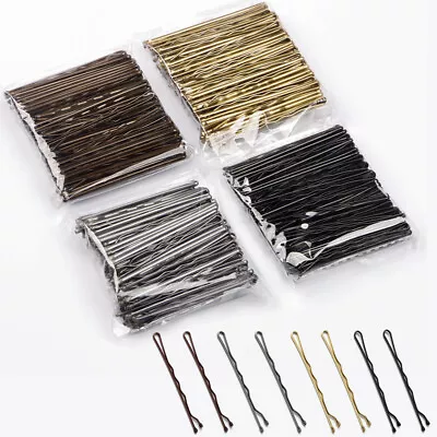 36 Kirby Hair Grips Girls Ladies Waved Bobby Pins 6.5cm 4.5cm Black Brown Blonde • £2.40