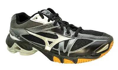 Mizuno Wave Bolt 6~Womens US 6.5~Black Lace Up Non-Marking Volleyball Shoes~EUC • $29.95