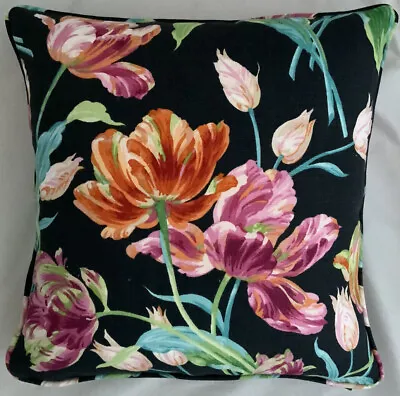 A 16 Inch Cushion Cover In Laura Ashley Gosford  Cerise/Charcoal Fabric • £16.99