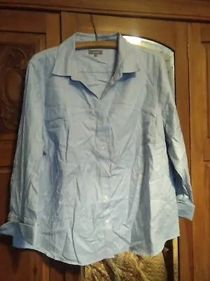 Jaeger Ladies Work Shirt Bnwot. Light Blue 100% Cotton. Size 18. • £12.63