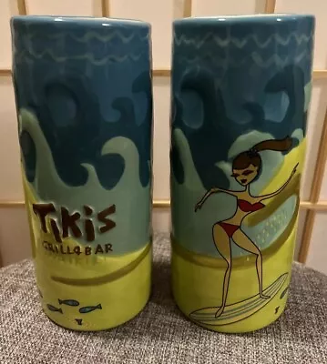 Set Of 2 Tikis Grill & Bar Collectible Cup 533 & 3243 / 6000 Waikiki Hawaii Vtg • $47.99