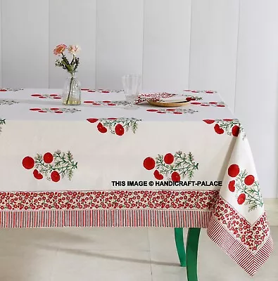 £65.99 • Buy Indian Hand Block Print Tablecloth Cotton Floral Kitchen Clothe Many Sizes Set