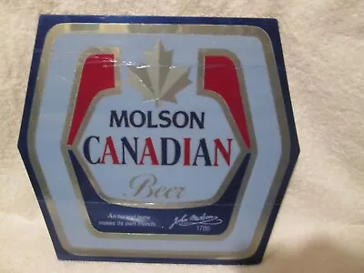 Vintage Molson Canadian Beer SIGN MADE OUT OF HEAVY PLASTIC CARDBOARD PLEXIGLASS • $18