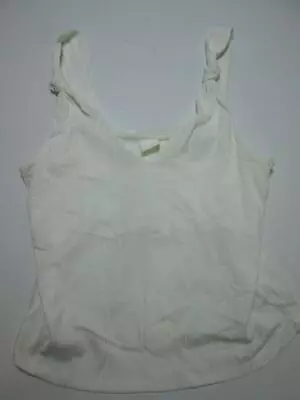 NWT H&M Womens Size M Tank Top White V-Neck Pleated Casual • $3.90