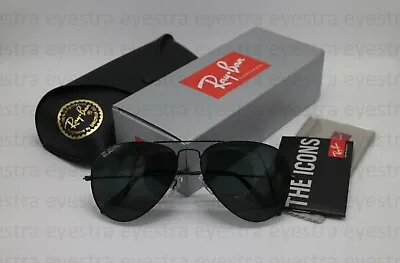 $134.99 • Buy NEW Ray Ban RB3025 L2823 58MM Black Aviator Classic Sunglasses Green G-15 Lens