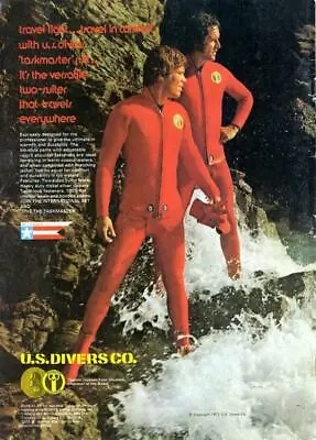 1972 U.S. Divers PRINT AD Scuba Diver TaskMaster Diving Suit • $14.99