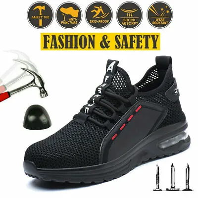 Men's Sneakers Indestructible Safety Work Shoes Steel Toe Boots Breathable 8-13 • $28.99