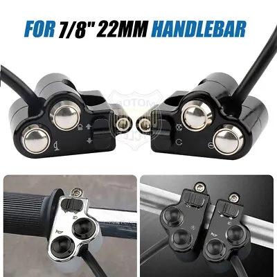 CNC Black 22mm Motorcycle Handlebar Switch Control Horn Turn Signal Start Kill • $62.98