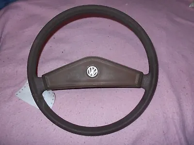 1980 75 76 77 78 79 80 VW RABBIT Mk1 & PICKUP BROWN STEERING WHEEL & HORN BUTTON • $25