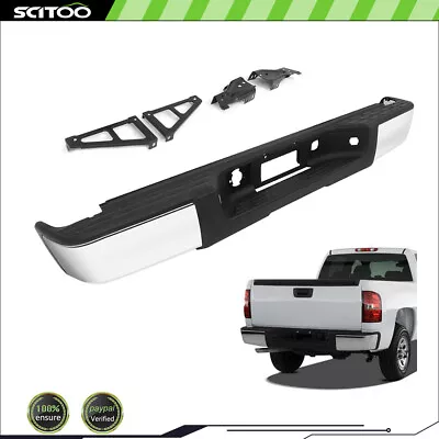 Chrome Steel Rear Step Bumper For 07-13 Chevy Silverado Sierra 1500 SHIPS TODAY • $169.89