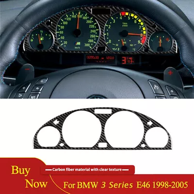 Dashboard Decoration Sticker Cover Trim For BMW 3 E46 1998-2005 Carbon Fiber • $12.21