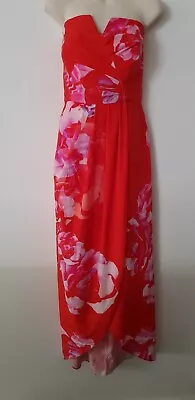 Ladies  *city Chic*pink/red Floral Strapless Dress*size Xs* Preloved* • $34.99