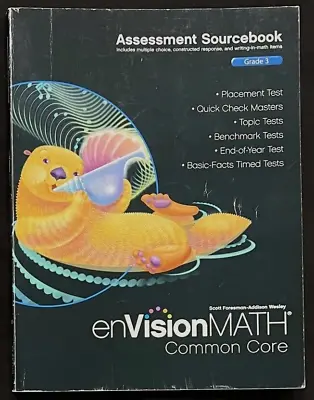 3rd Grade - Pearson EnVision ASSESSMENT SOURCEBOOK - Common Core (2012) • $24.99