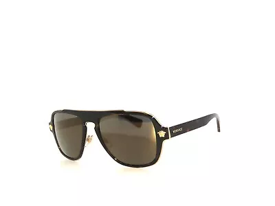 Versace 2199 1252/4T Havana Dark Gray Mirror Gold  Sunglasses • $159.99