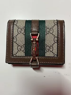 Gucci Ophidia Wallet  Canvas & Brown Leather Card Holder • $225