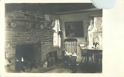 £4.90 • Buy Burning Log In Fireplace Next To Kitchen Table Vintage RPPC Postcard