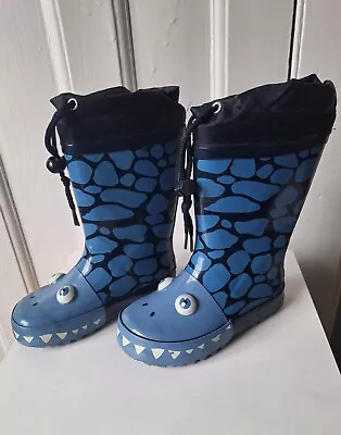 Boys Blue Wellington Boots Size 8 Infant • £2