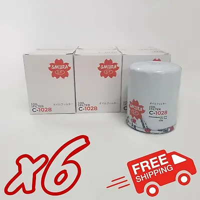 6x Pack Of Sakura C-1028 Oil Filters - Equiv Ryco Z456 Z411-Wesfil WZ456 WZ411 • $47.50