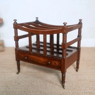 Antique Canterbury Victorian Mahogany Magazine Stand • £150