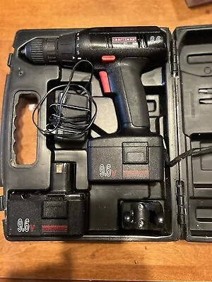 Craftsman 9.6V Drill Driver 2 Batteries (missing Charger) Black Case • $14