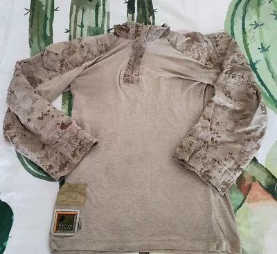 USMC Marines Frog Combat Ensemble Shirt Desert Marpat 1/4 Zip Tan Size S/R • $44.99