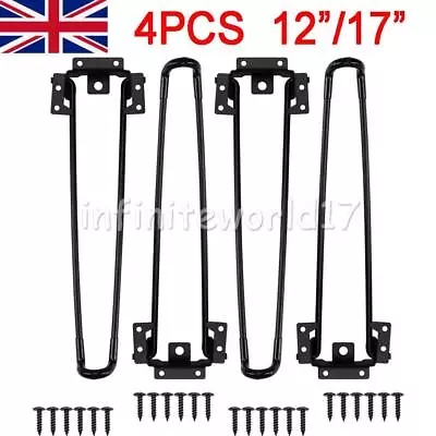 4Pcs Folding Table Legs Metal Sturdy Hairpin Legs For Laptop Table Coffee Table • £14.48