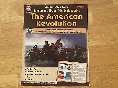 Mark Twain Media The American Revolution Interactive Notebook Grades 5-8 Socia • $4