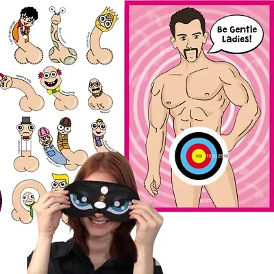 Hen Party Game Junk On The Hunk Pin The Willy 12 Players Quiz & Card Games Pack  • £1.99
