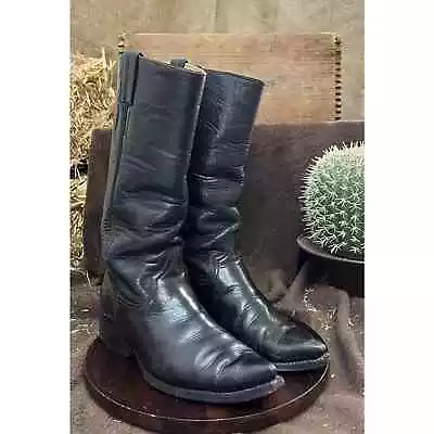 Hacienda Boots Co. Men - Size 8D - Vintage Black Cowboy Boots  • $34