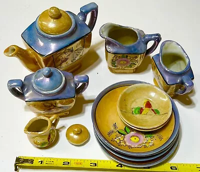 Miniature  Teapot  Creamers  Sugar Bowl  Plates  14 Pieces  Japan • $19.99