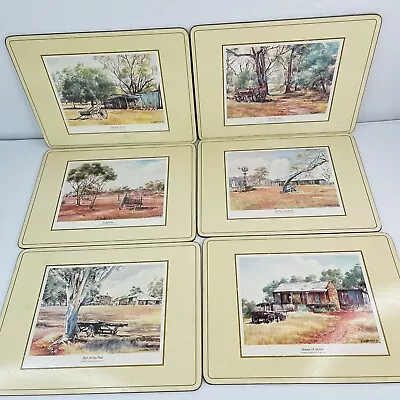 Vintage Pimpernel De Luxe 6 Place Mats Wheels Across Australia Made In England • $46.40