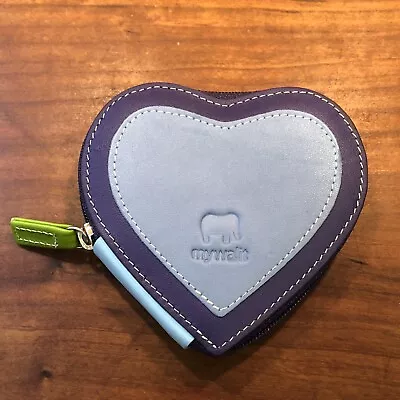 NEW MYWALIT Sweet Heart Zip Coin Purse Soft Lavender Leather Gift 333-122 $48 💜 • $30