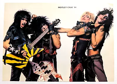 Motley Crue / Nikki Sixx 1984 Band Magazine Full Page Pinup Poster Clipping (8) • $4.99